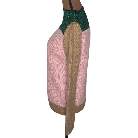 Scotch & Soda OK Bye Selina mohair blend colorblock high neck fuzzy sweater XS - Picture 5 of 16